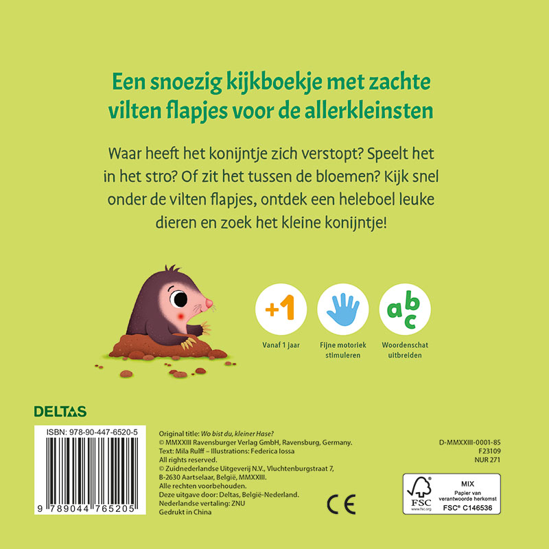 Achterkant van Waar is het konijntje?