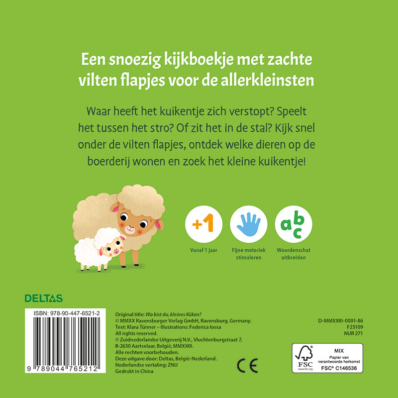 Achterkant van Waar is het kuikentje?