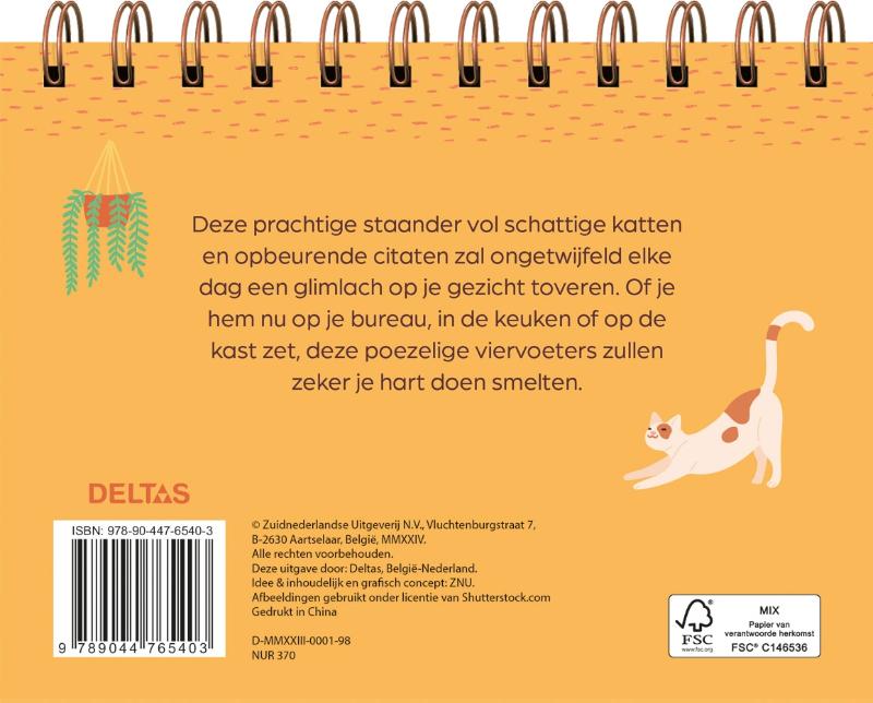 Achterkant van Kattengeluk - Tafelstaander