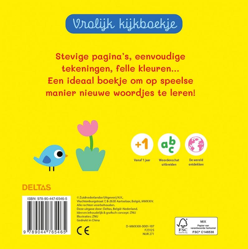 Achterkant van Vrolijk kijkboekje - Eerste woordjes