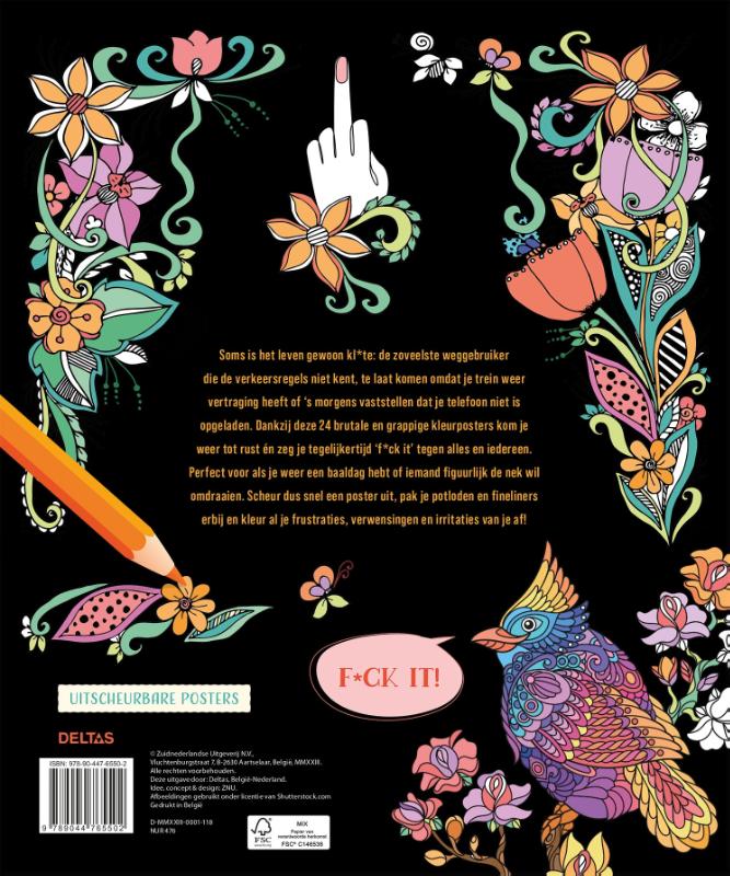 Achterkant van Het enige echte f*ck it kleurboek