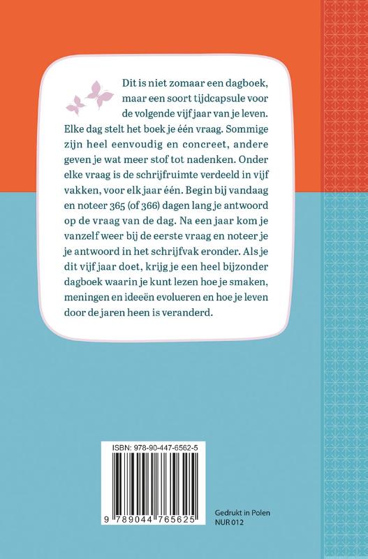 Achterkant van Een vraag per dag