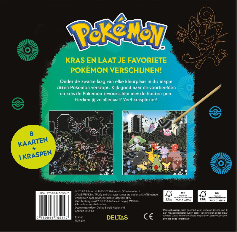 Achterkant van Pokémon kraskaarten