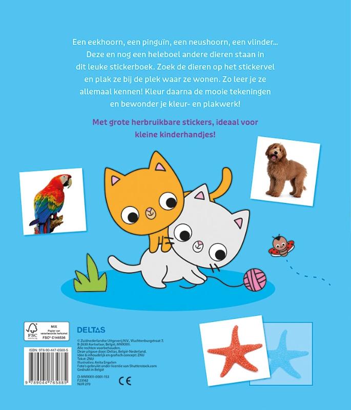Achterkant van Mijn dieren stickerboek