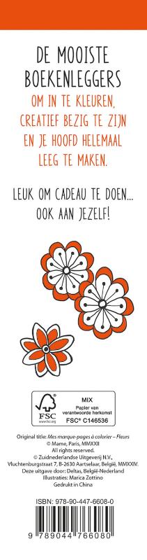 Achterkant van De mooiste kleurboekenleggers om in te kleuren - Bloemen