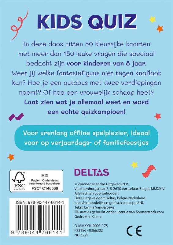 Achterkant van De allerleukste kids quiz (8 jaar)