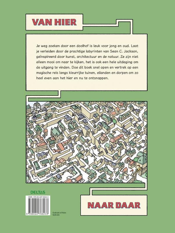 Achterkant van Van hier naar daar - Een boek vol doolhoven