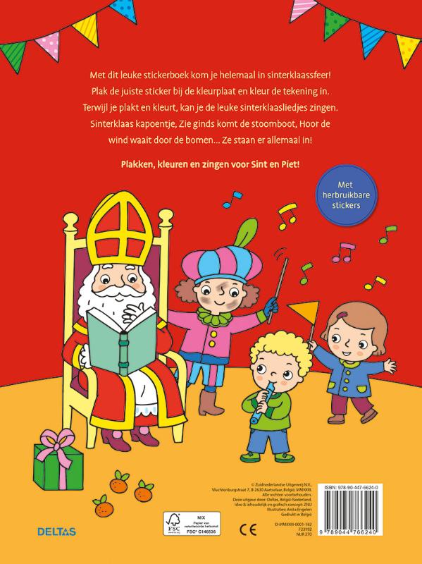 Achterkant van Kleur- en stickerboek Sinterklaasliedjes