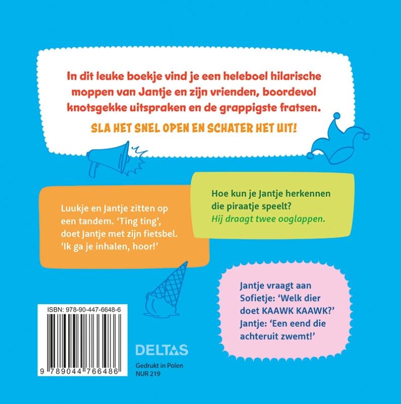 Achterkant van 101 megaleuke Jantje moppen voor kinderen