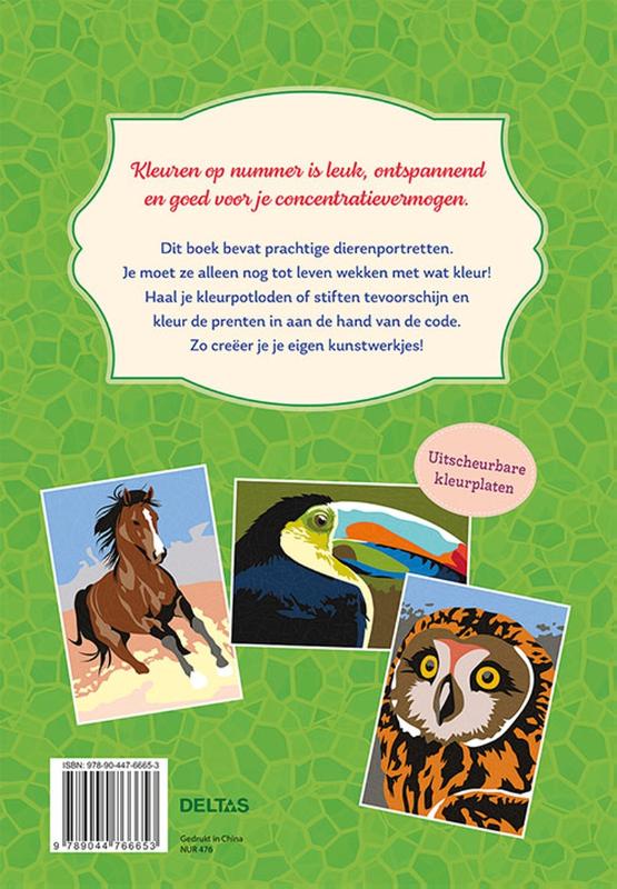 Achterkant van Kleuren op nummer voor volwassenen - Dierenwereld