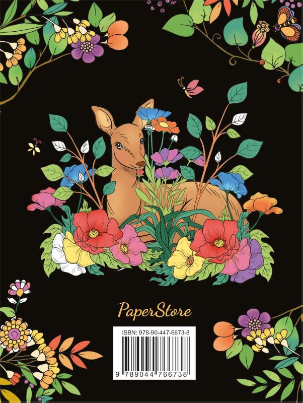 Achterkant van Romantic Garden kleurboek