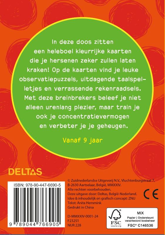 Achterkant van Speel- en leerkaarten - Supercoole breinbrekers