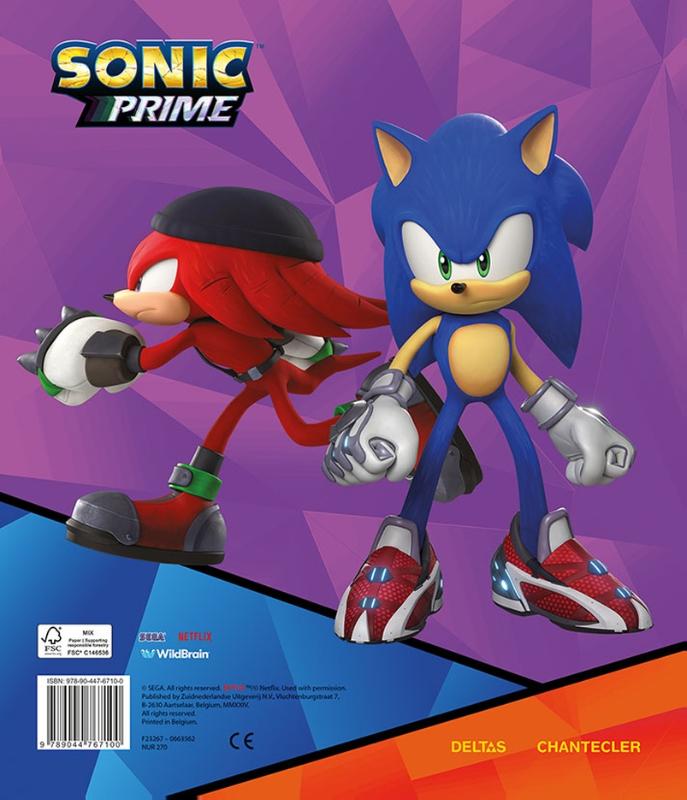 Achterkant van Sonic Prime Sticker Parade