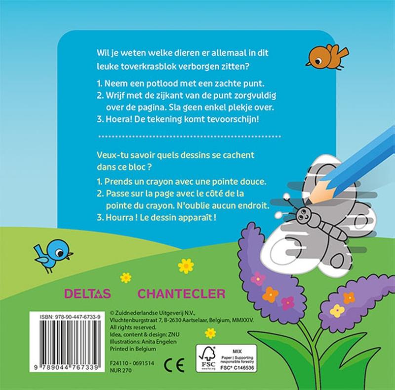Achterkant van Lieve dieren Toverkrasblok / Les gentils animaux Super Magic Bloc Magique
