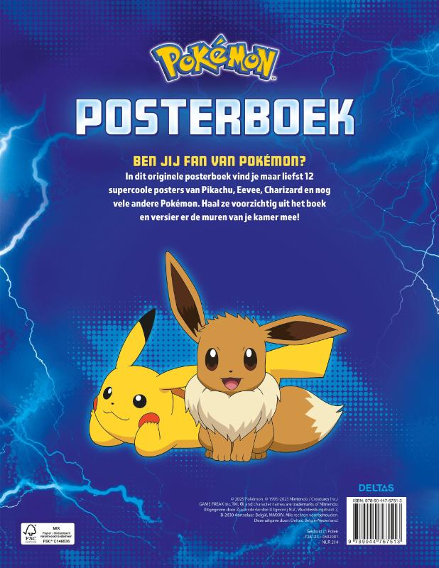 Achterkant van Pokémon posterboek