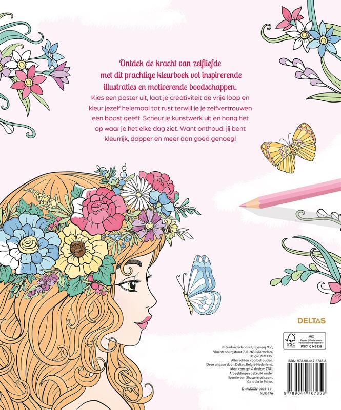 Achterkant van Color therapy Hou van jezelf Kleurboek