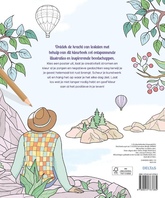 Achterkant van Color therapy Laat het los Kleurboek