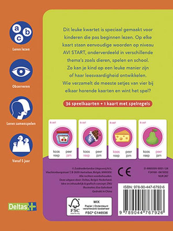 Achterkant van Kwartet - Eerste woorden lezen