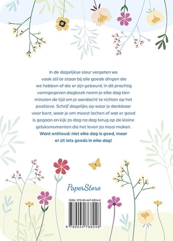 Achterkant van Denk positief! Dagboek