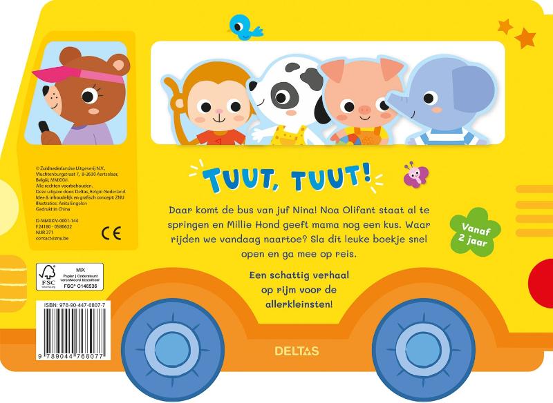 Achterkant van Tuut, tuut! Rij je mee?