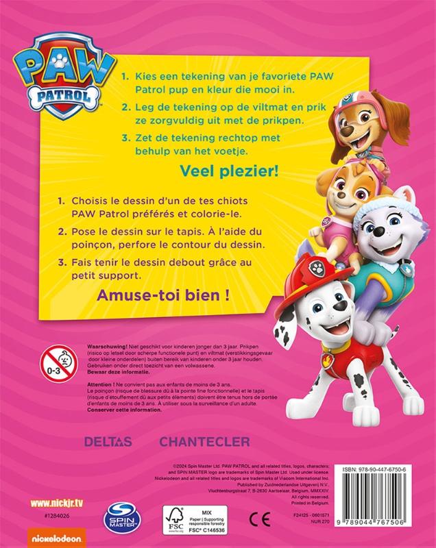 Achterkant van Paw Patrol vriendenboek
