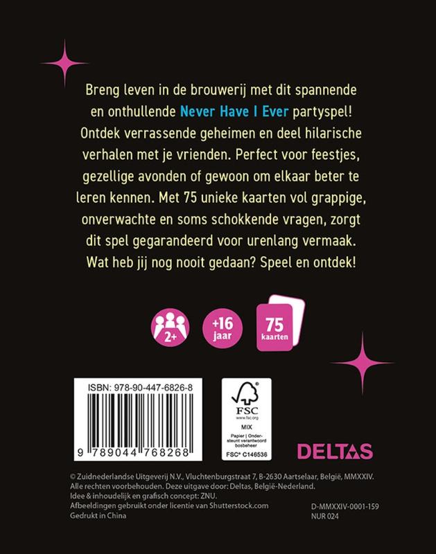Achterkant van Never have I ever