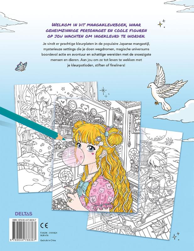 Achterkant van Manga World Kleurboek