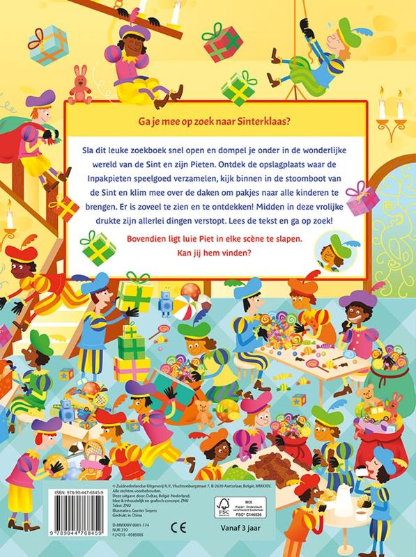 Achterkant van Waar is Sinterklaas? Het grote kijk- en zoekboek