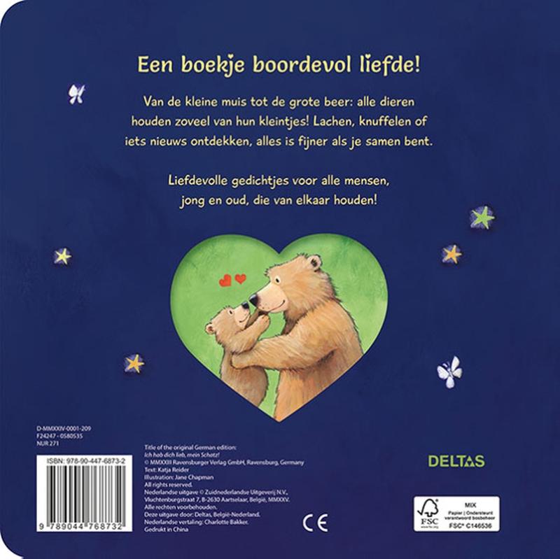 Achterkant van Liefste schat, ik hou van jou!