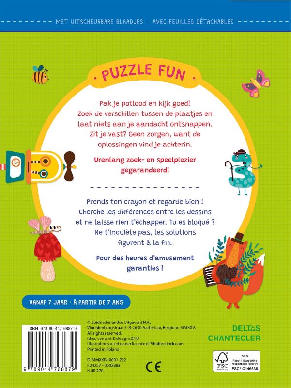 Achterkant van Puzzle Fun - Zoek de verschillen / Puzzle Fun - Cherche les différences