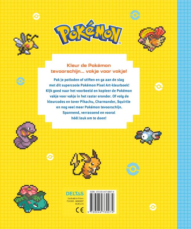 Achterkant van Pokémon pixel kleurpret