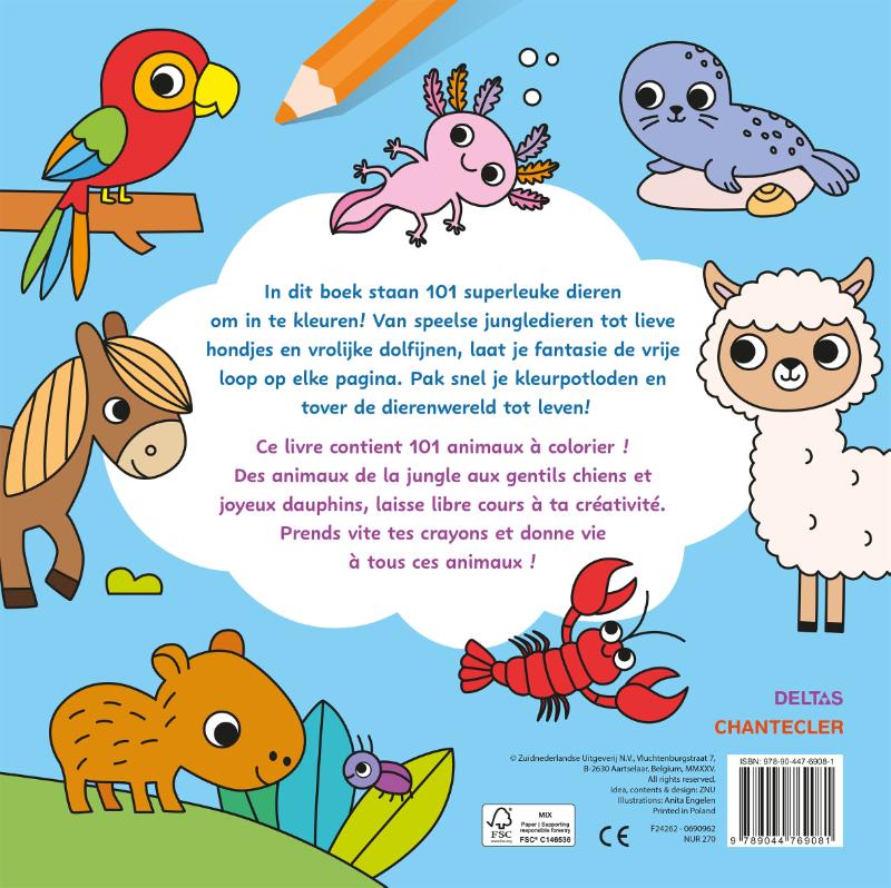 Achterkant van Maxi Color Fun – 101 dieren / Maxi Color Fun – 101 animaux