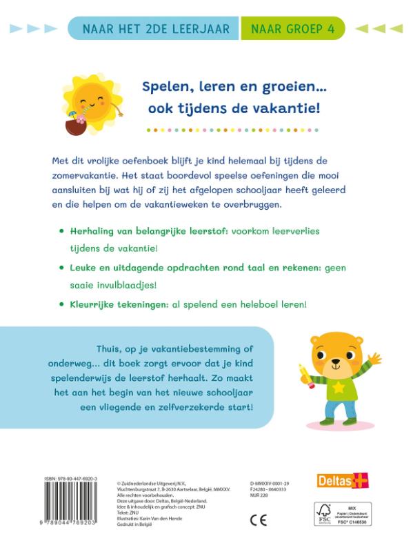 Achterkant van naar het 2de leerjaar - naar groep 4