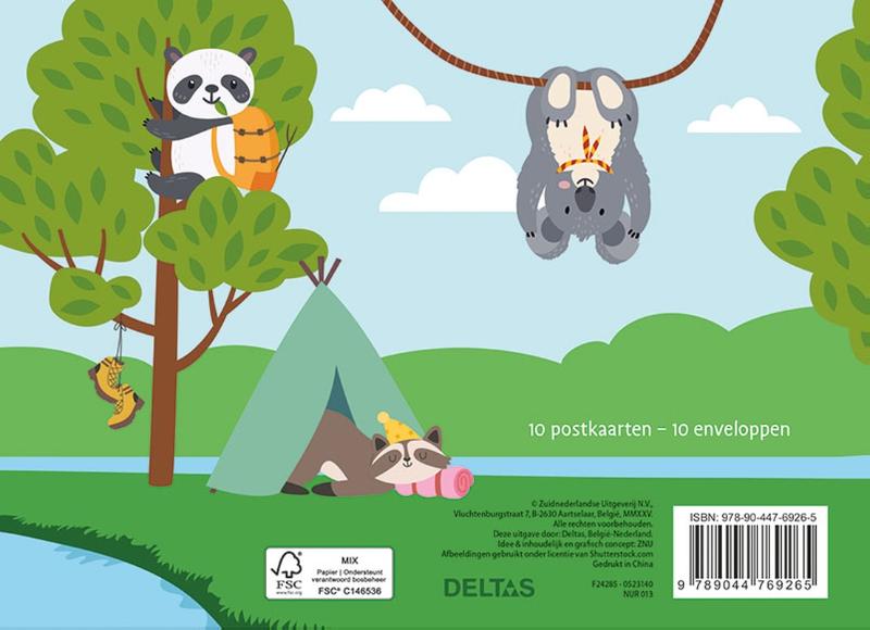 Achterkant van Groetjes van op kamp - Postkaarten (jeugdbeweging)