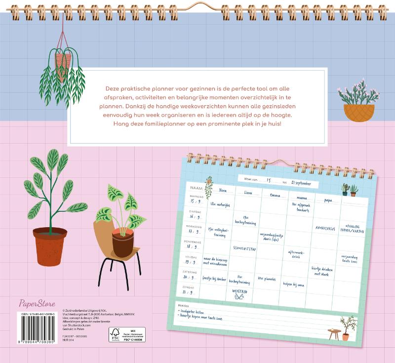 Achterkant van Familieplanner - Houseplants