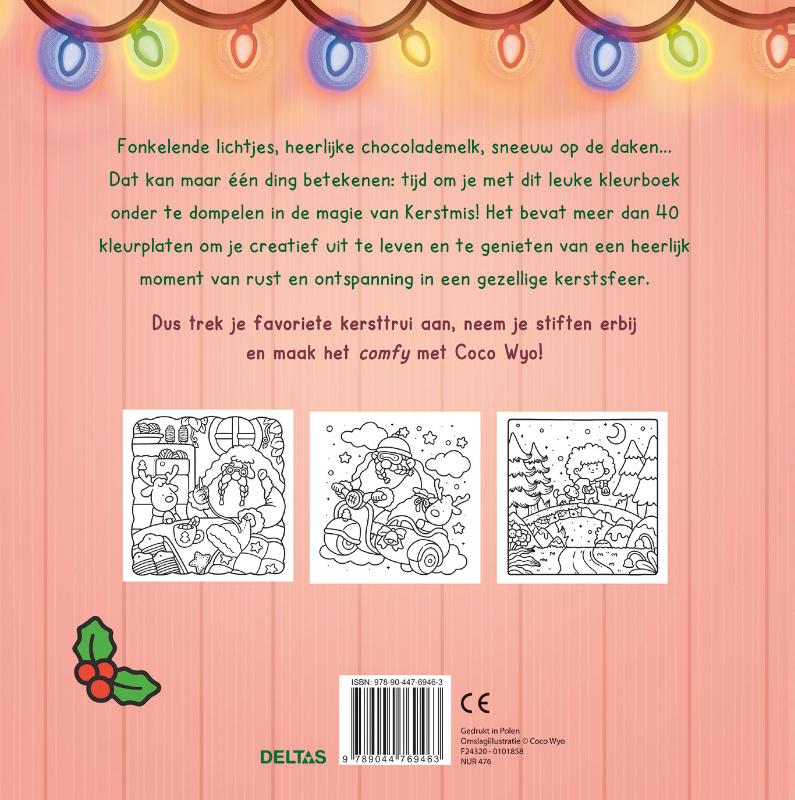 Achterkant van Cozy Christmas Cute & Comfy kleurboek