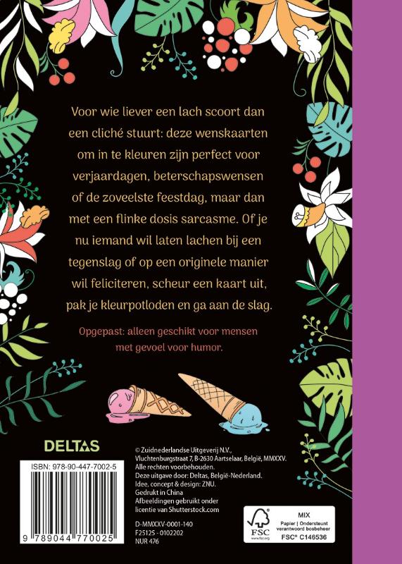 Achterkant van F*ck it - Wenskaarten om in te kleuren