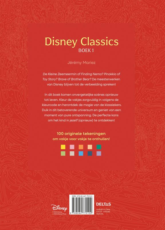 Achterkant van Disney Classics boek 1 - Kleuren op nummer voor volwassenen