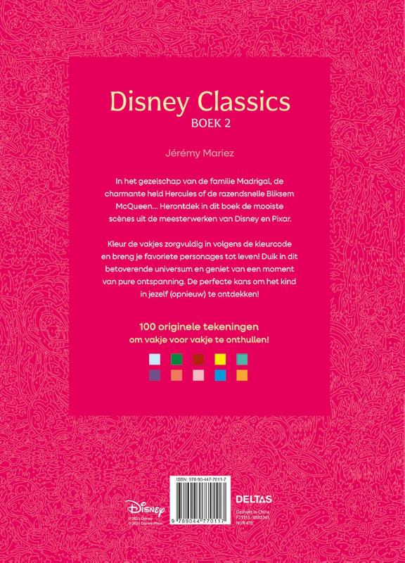 Achterkant van Disney Classics boek 2 Kleuren op nummer voor volwassenen