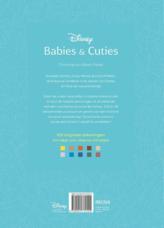 Achterkant van Disney Babies & Cuties kleuren op nummer voor volwassenen