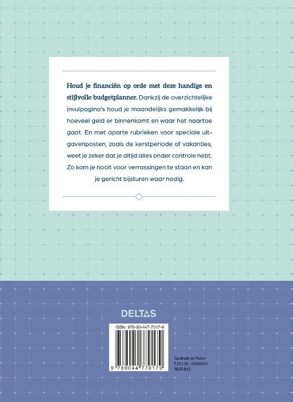 Achterkant van Budgetplanner