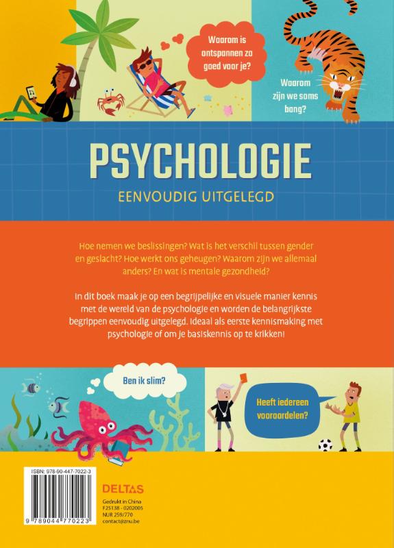 Achterkant van Psychologie eenvoudig uitgelegd