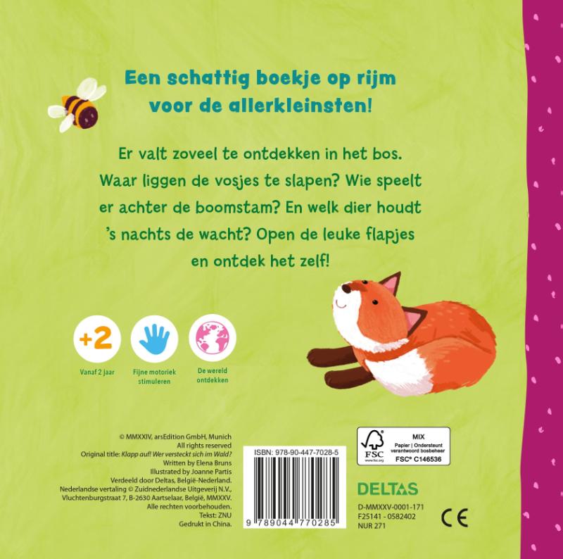 Achterkant van Zoek je mee? In het bos