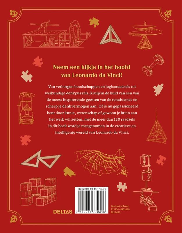 Achterkant van Uitdagende breinbrekers & raadsels van Leonardo da Vinci