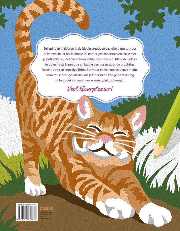 Achterkant van Katten - Kleurplaten op nummer