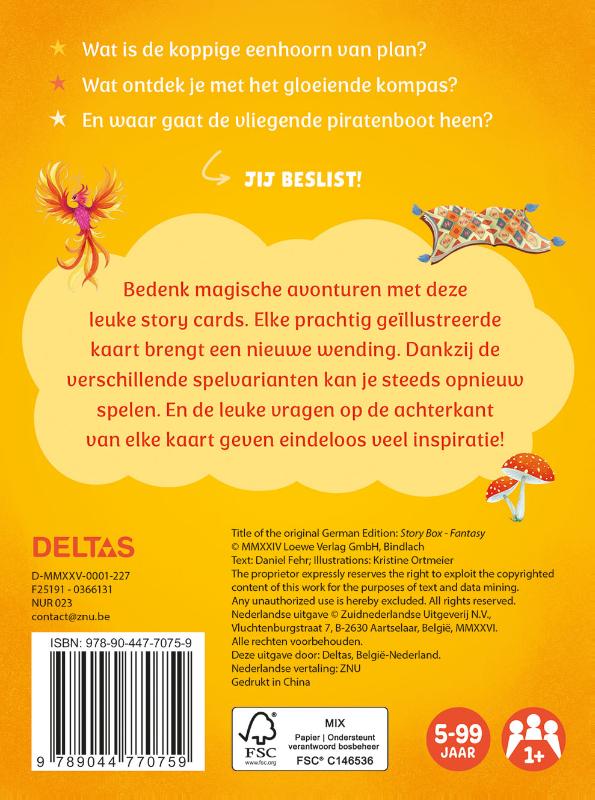 Achterkant van Fantasy Story Cards