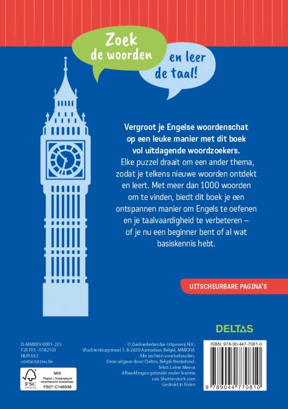 Achterkant van Woordzoekers Engels
