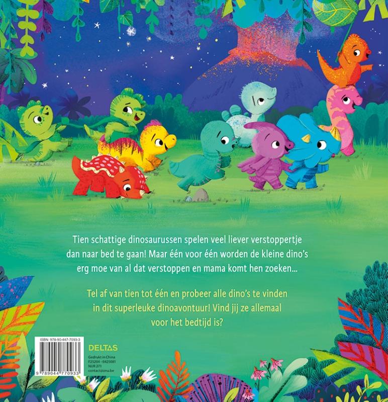 Achterkant van Tijd voor bed, kleine dino's!
