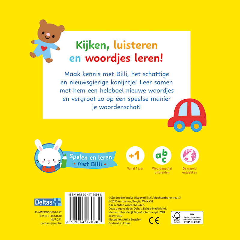 Achterkant van Mijn allereerste woordenboek - Spelen en leren met Billi
