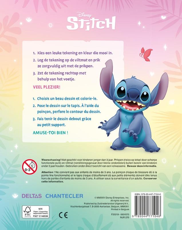 Achterkant van Disney Prikblok Stitch / Disney Stitch Bloc à perforer